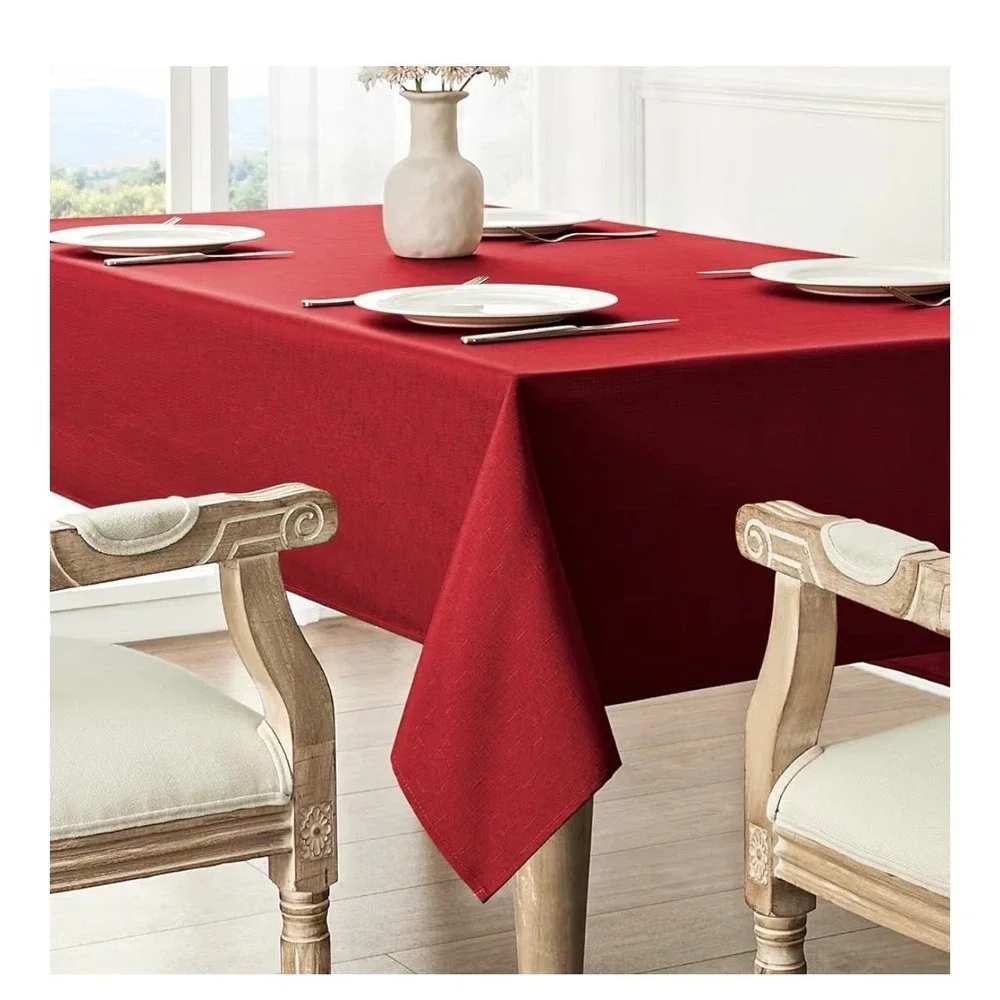 154.-   Rectangle Tablecloth Waterproof 52x70 inch Linen Textured Table Cloth